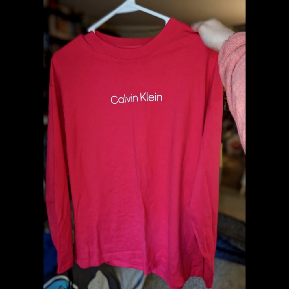 Calvin Klein Hot Pink Crewneck Long Sleeve Shirt